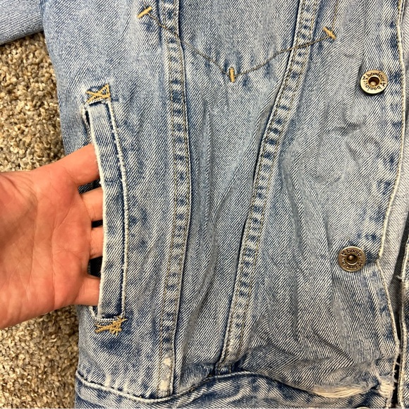 Vintage 80's Bonjour light wash denim jean jacket womens size medium button up - Picture 5 of 14